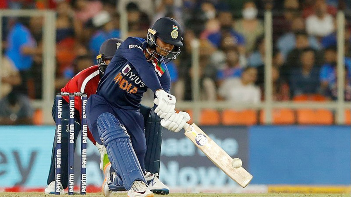 Ishan Kishan reacts after scoring fifty