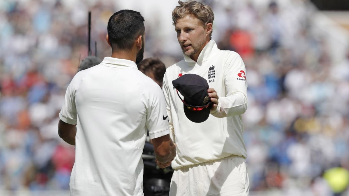 joe root and ben stokes congratulate team india