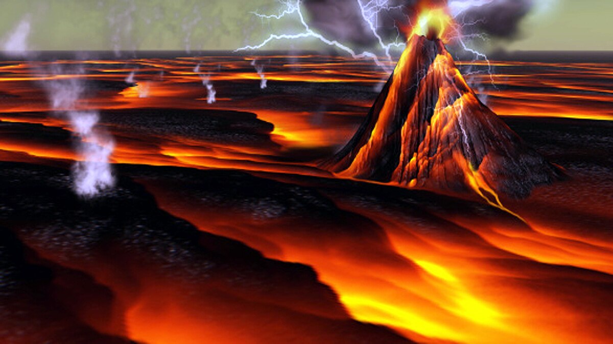 Lava Rich Alien Planet Making it's atmosphere