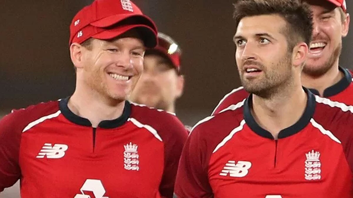 Eoin Morgan wearing two caps in T20 series