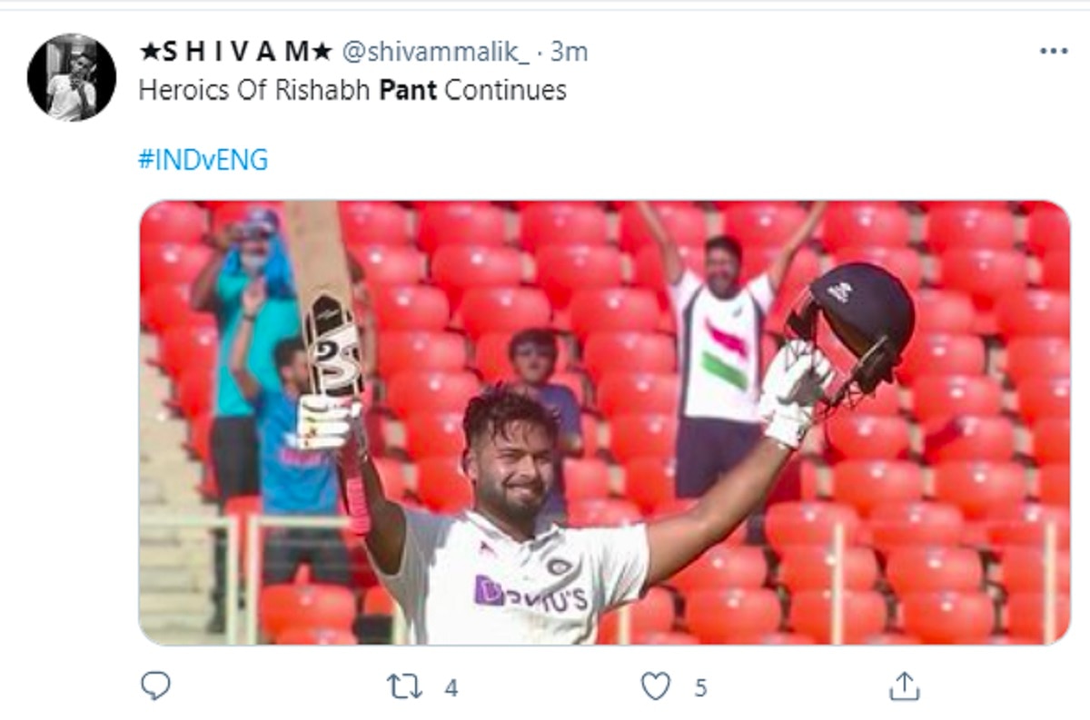 ऋषभ पंत का शतक टेस्ट में टी-20 का मजा