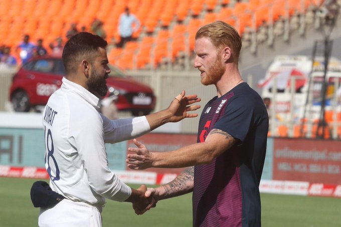 joe root and ben stokes congratulate team india