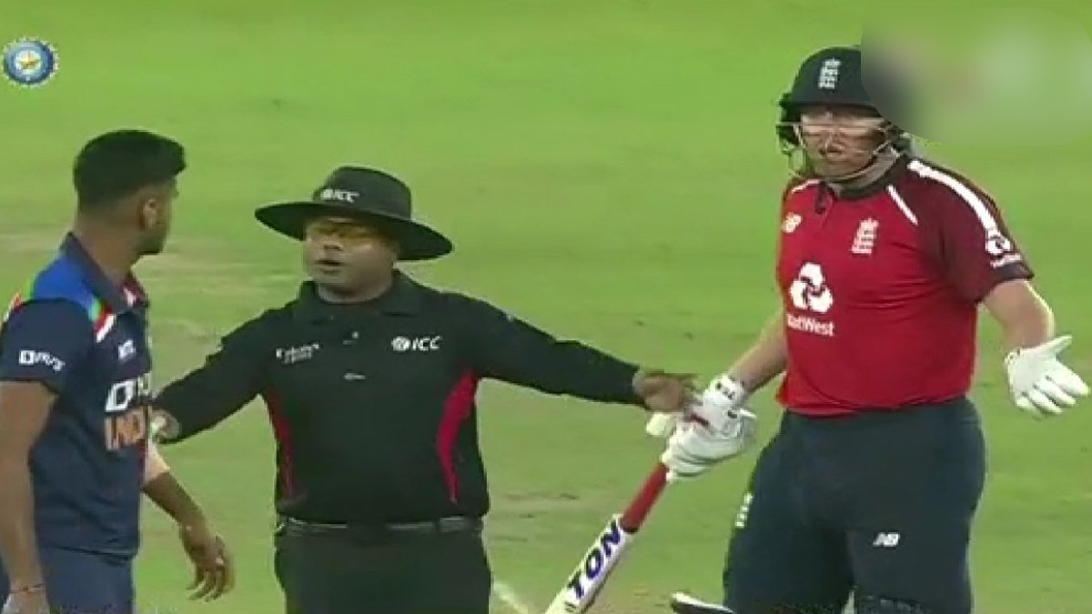 washington sundar and jonny bairstow engage in heated exchange