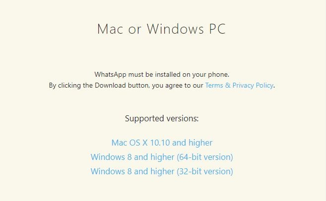 WhatsApp Desktop calling