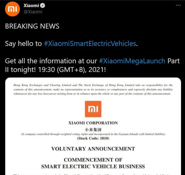 Xiaomi EV 