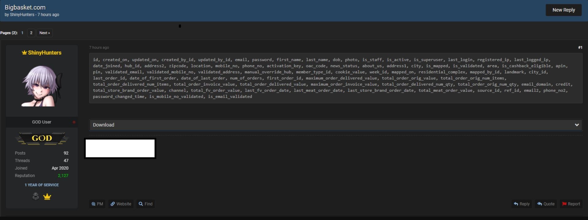 Big Basket Data Leak