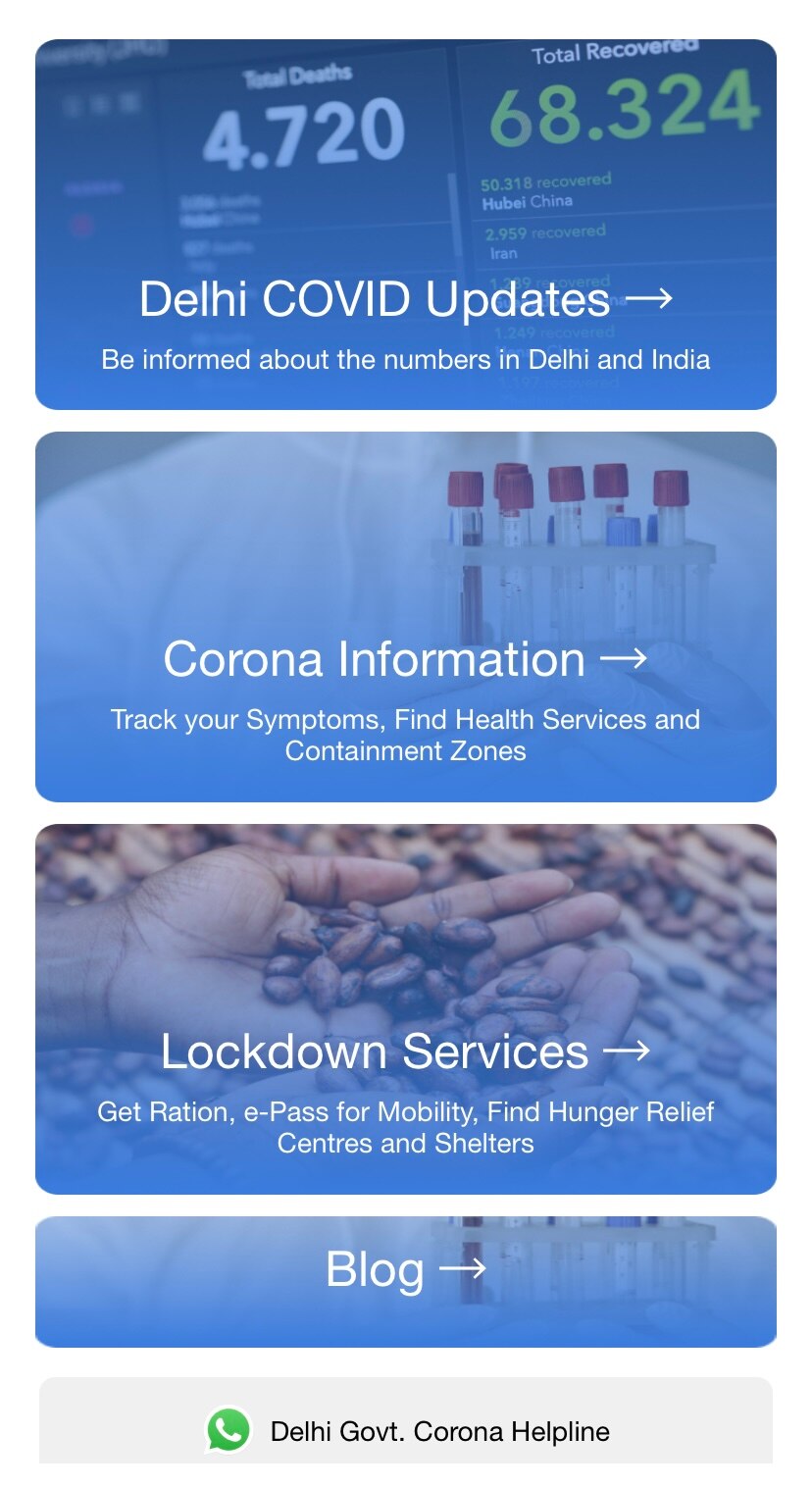 Delhi corona app