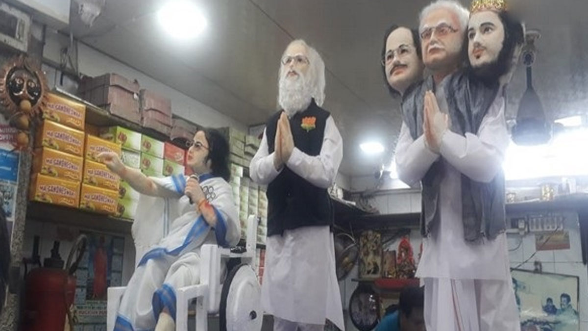 पीएम मोदी और ममता बनर्जी मिठाई 