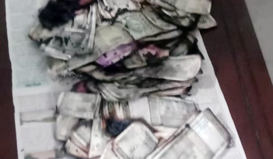 Man Burns Currency Notes