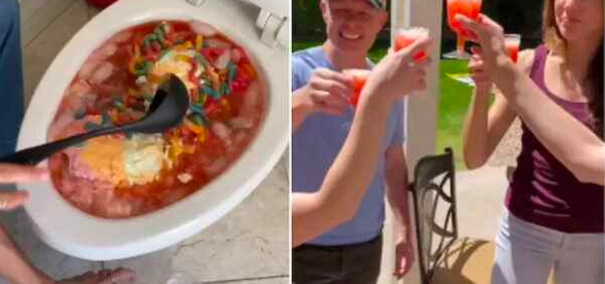 टॉयलेट के कमोड में बनाया जूस