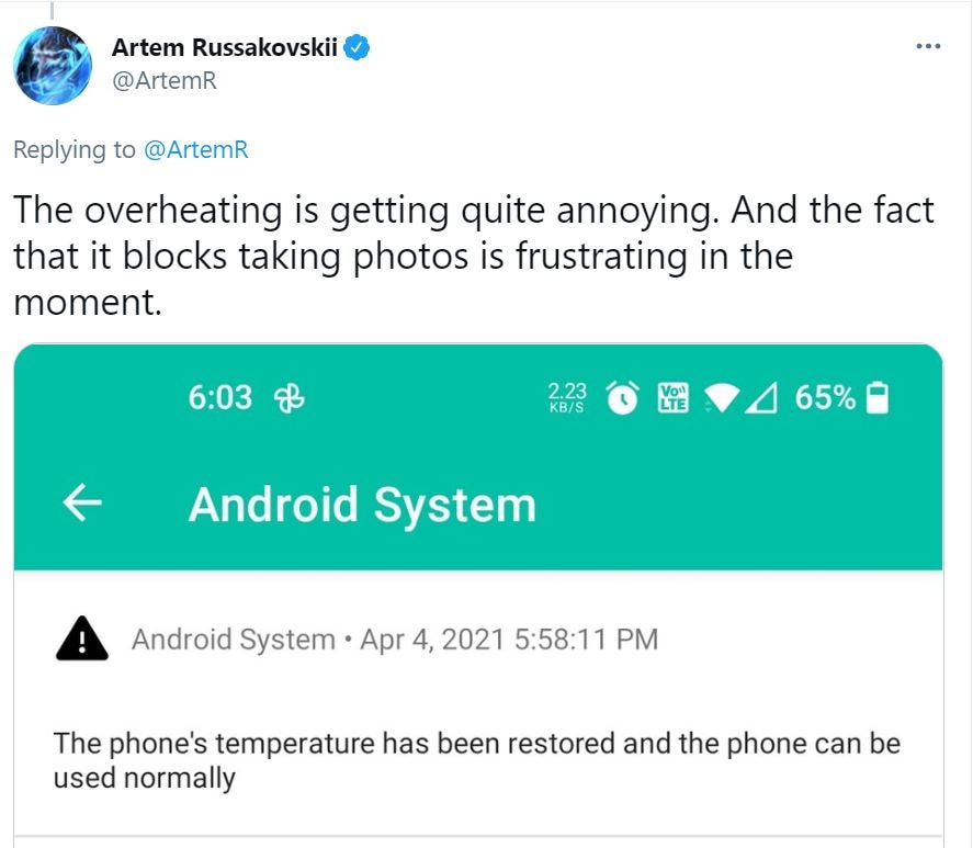 OnePlus 9 Pro Heat Photo by Artem Russakovskii