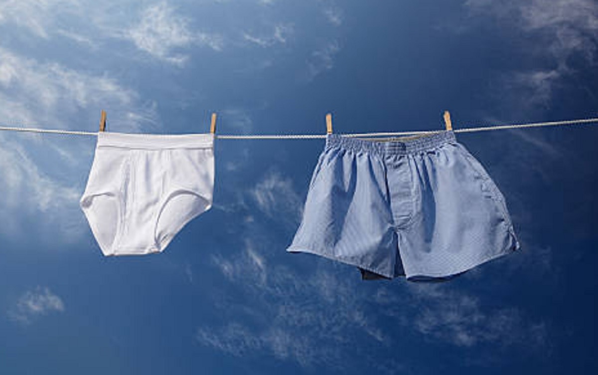 मिट्टी के अंदर सफेद अंडरवियर