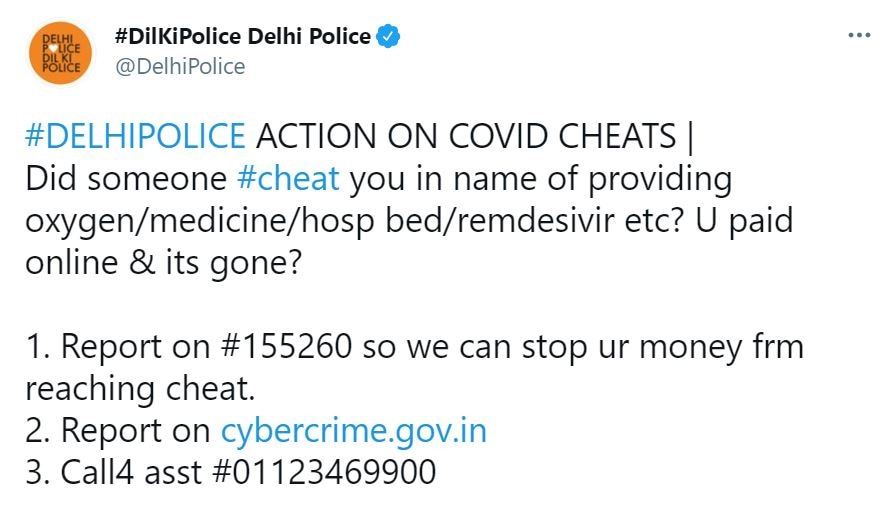 Delhi Police Tweet