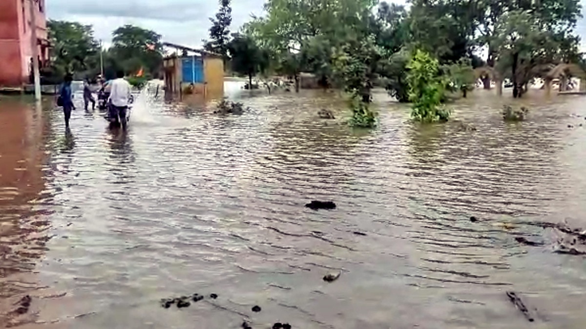 जान बचाने पाठशाला की छत पर चढ़े 70 बच्चे