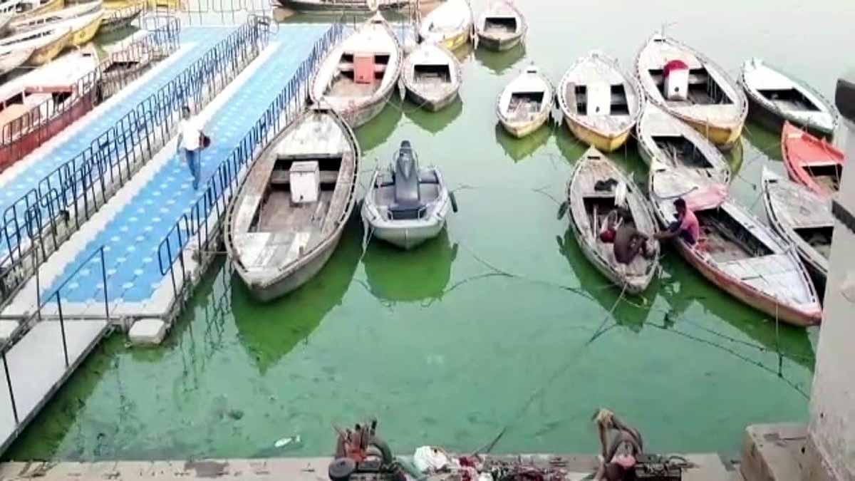 Ganga Turned Green Varanasi