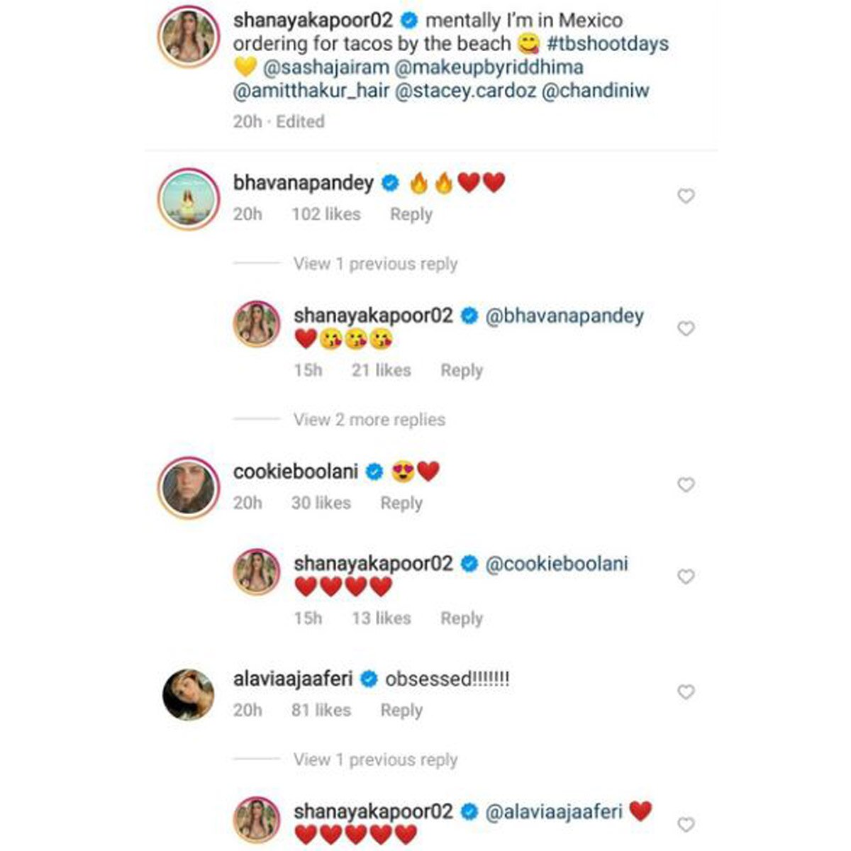 अन्य सेलेब्स द्वारा किए गए कमेंट