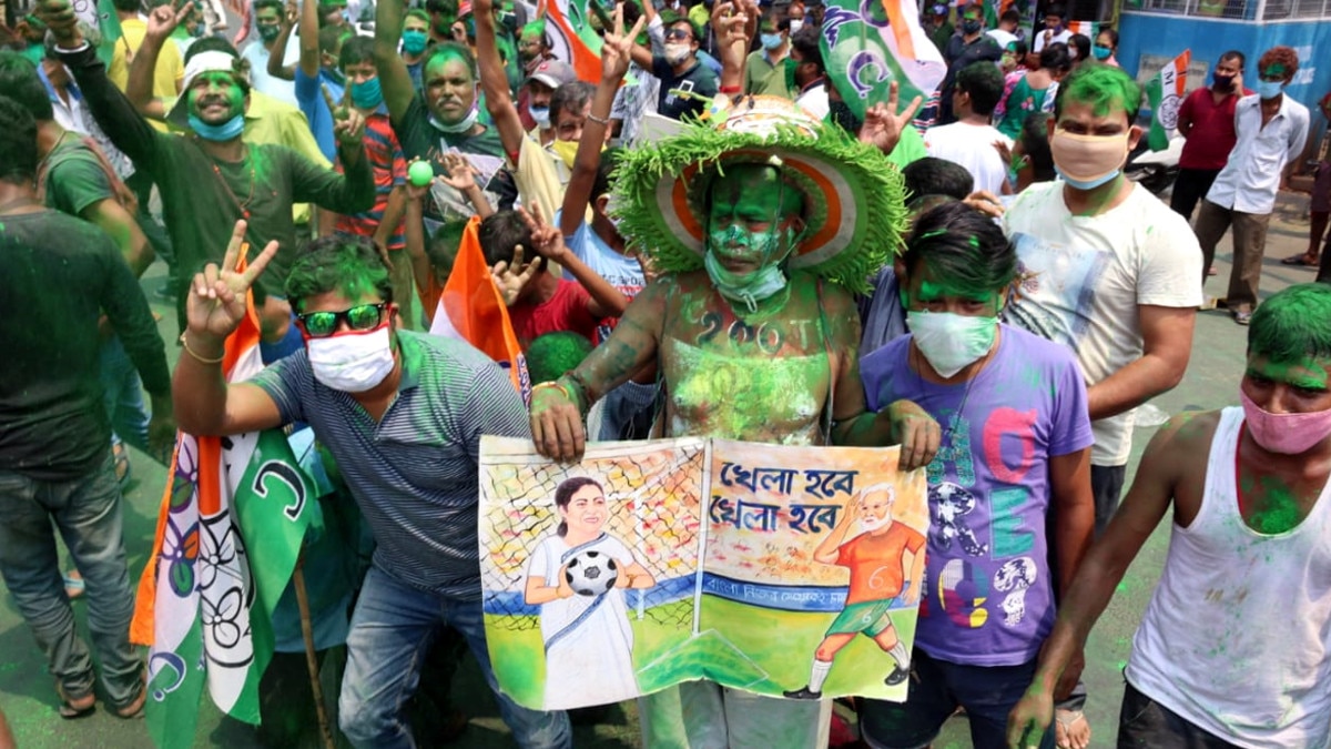TMC supporters seen celebrating