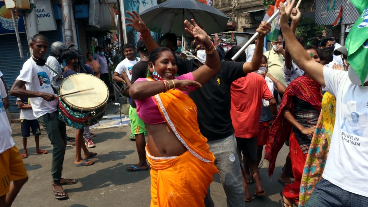 TMC supporters seen celebrating