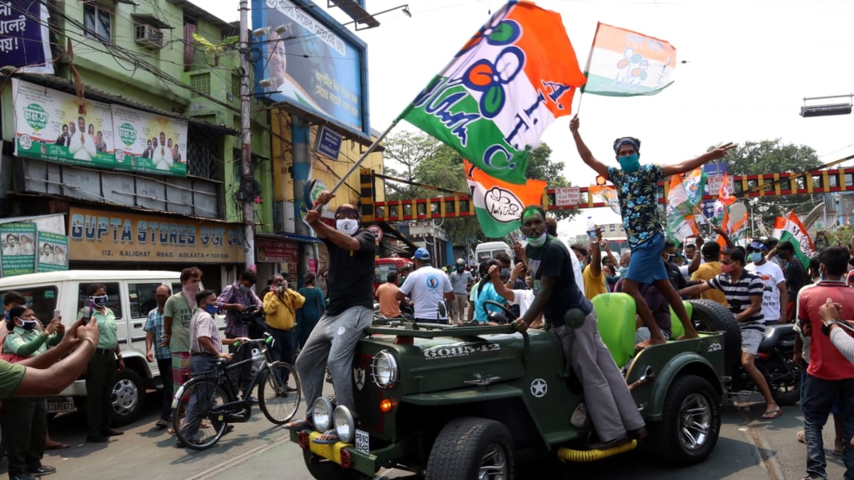 TMC supporters seen celebrating