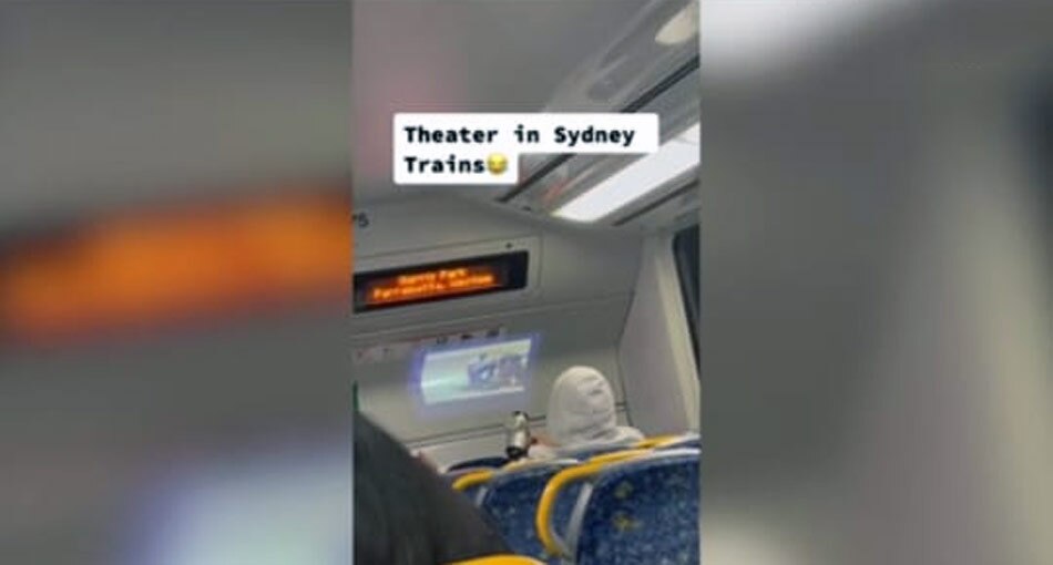 train passenger watches movie Video