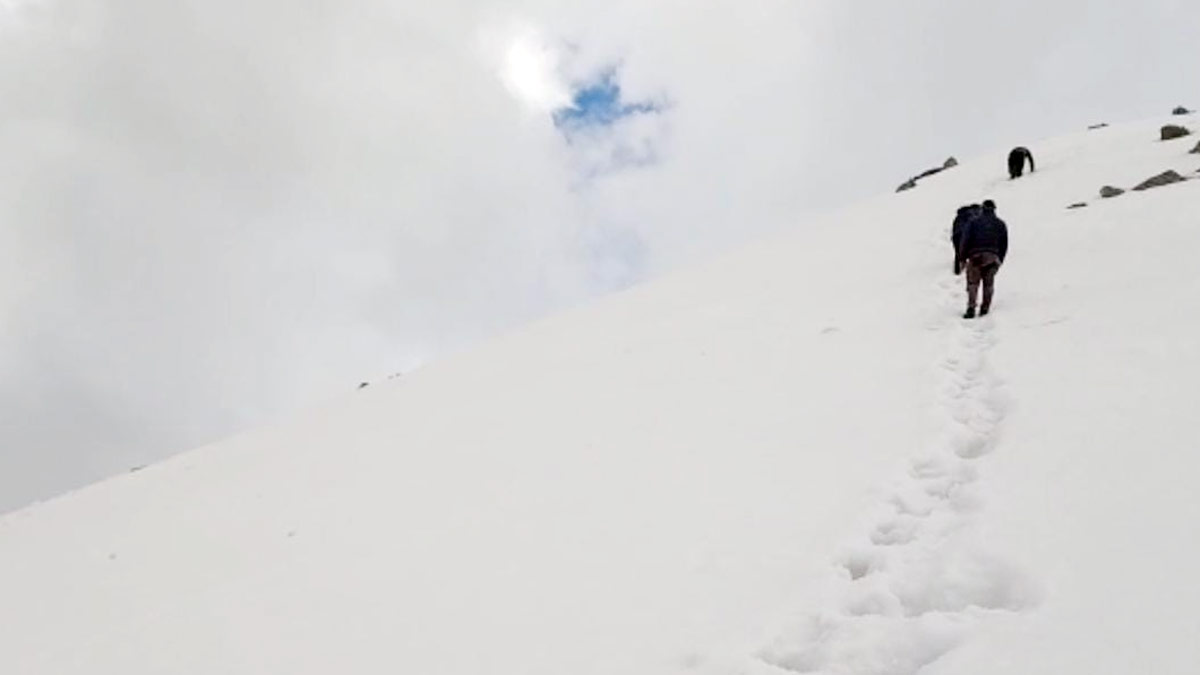 औली में बर्फबारी