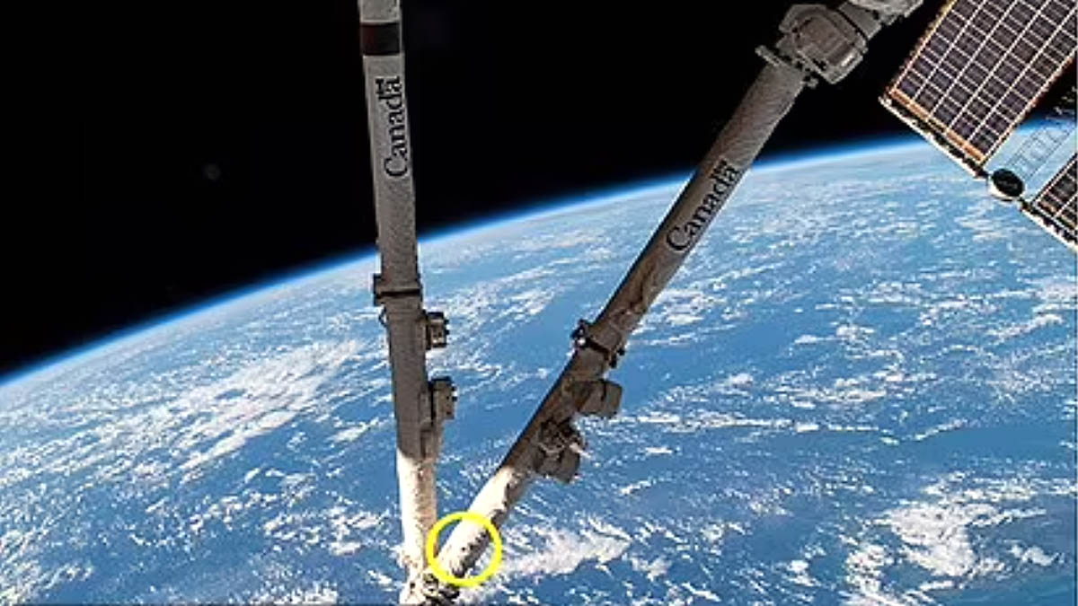 Space Junk Hit ISS Robotic Canadarm