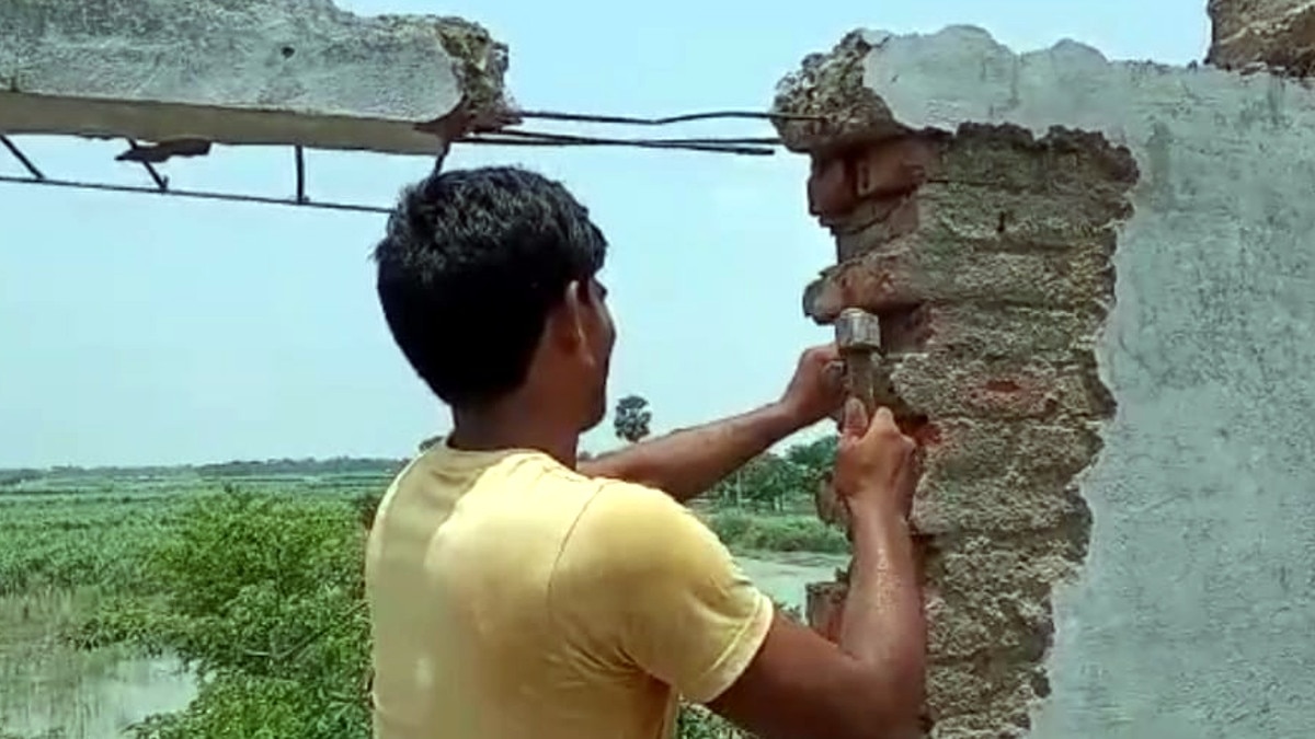 Bihar Demolishing his house