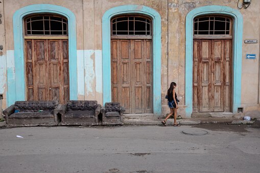 Sofa thrown from third floor window