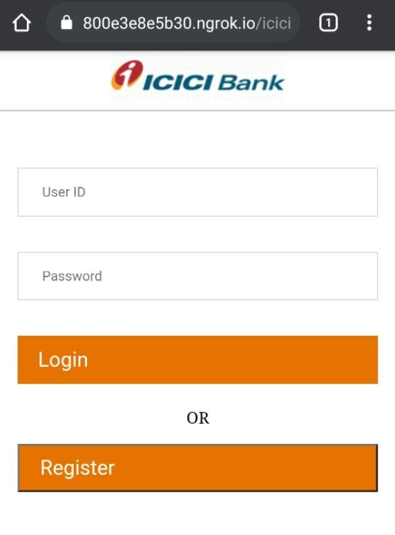 ICICI Bank Fake Page