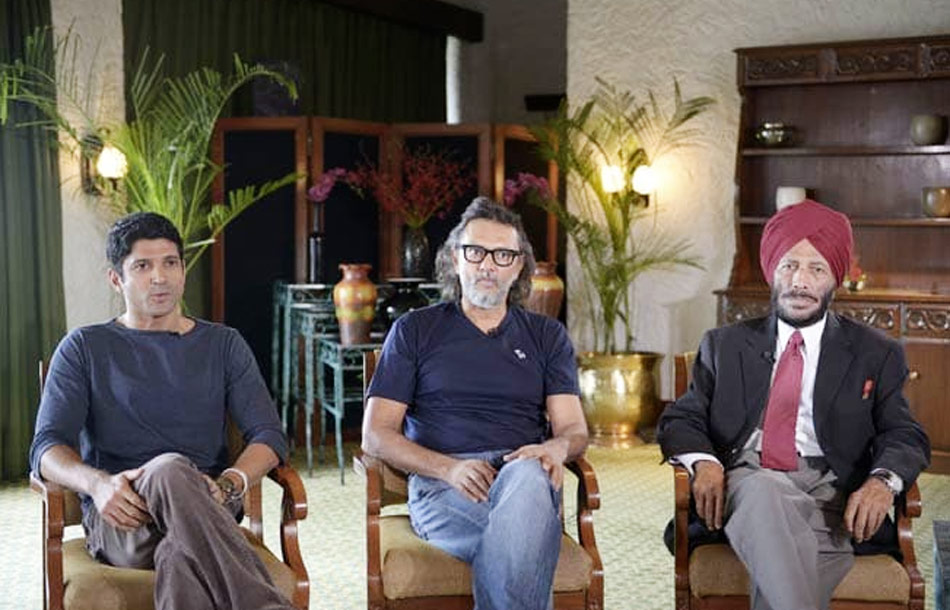 रील लाइफ-रियल लाइफ मिल्खा सिंह साथ में राकेश ओमप्रकाश मेहरा 