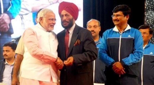 PM Modi with Milkha Singh (Twitter)