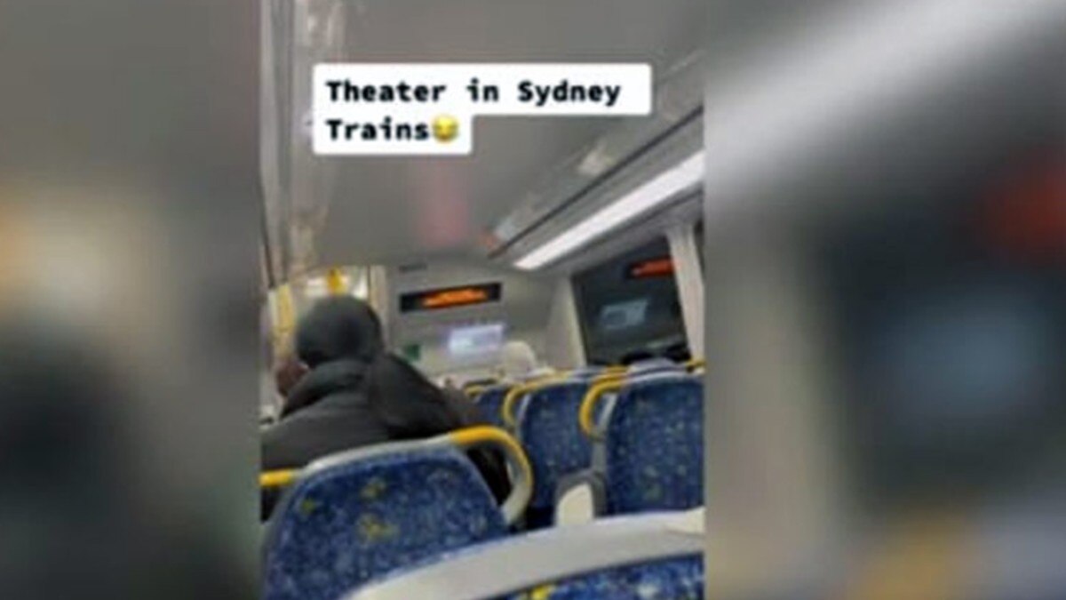 train passenger watches movie Video