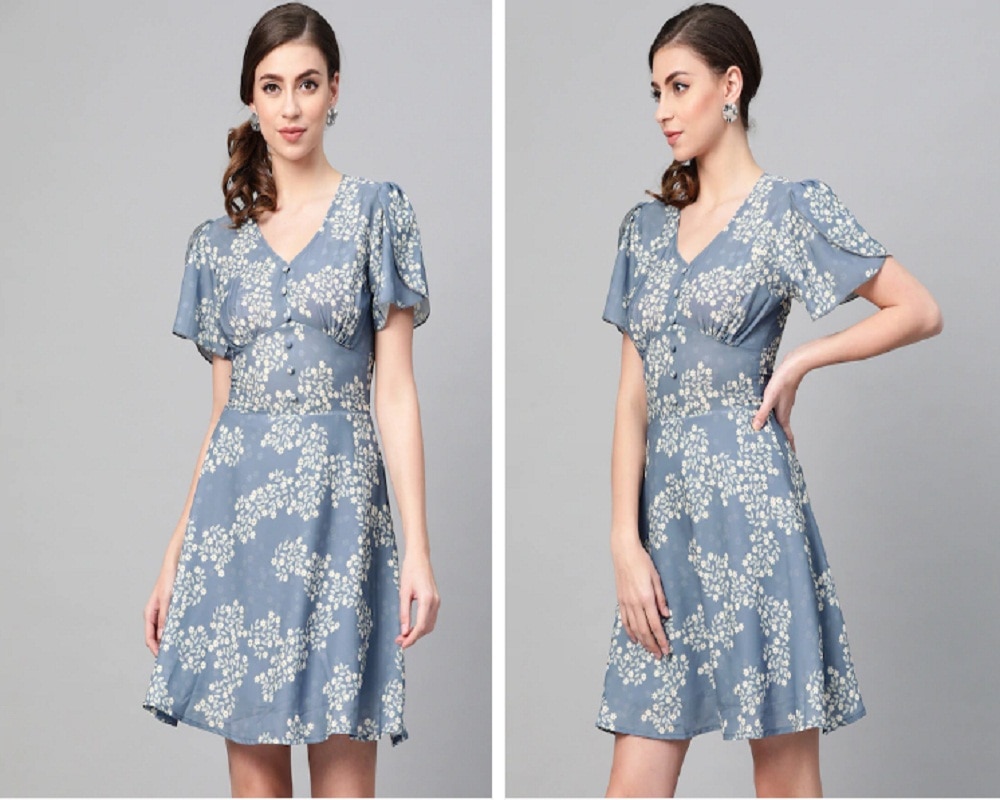 Floral Print Empire Dress