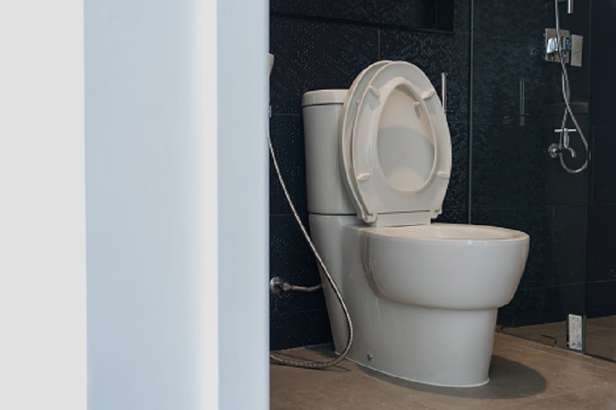 girl head stuck in toilet seat