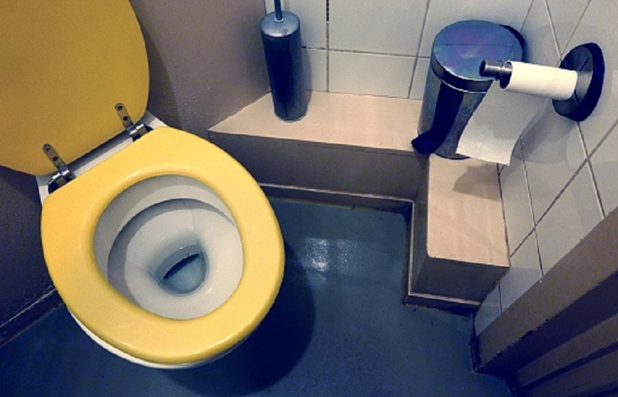 girl head stuck in toilet seat