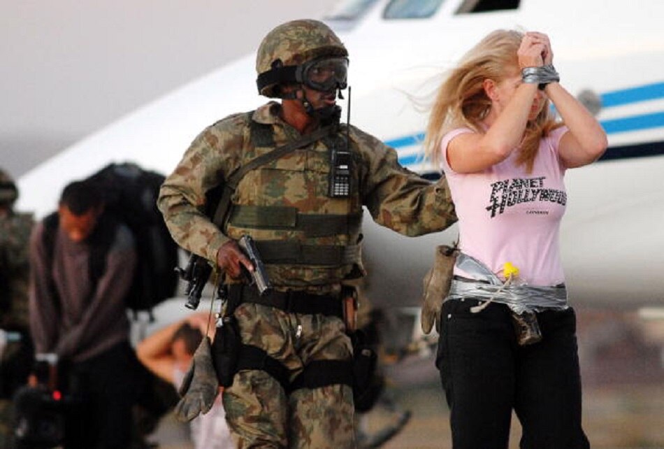 woman duct taped to seat