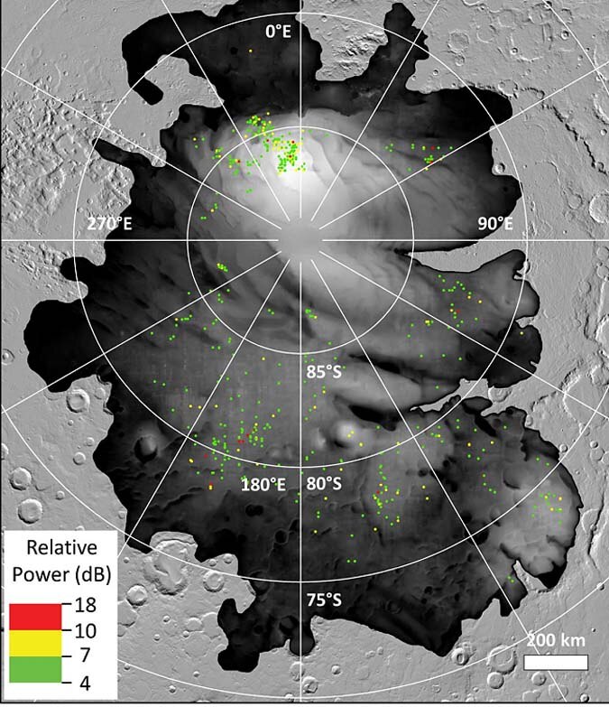 Mars South Pole Lakes