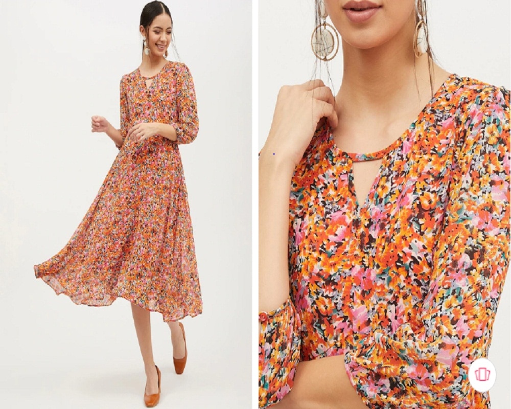 Floral Printed A-Line Dress