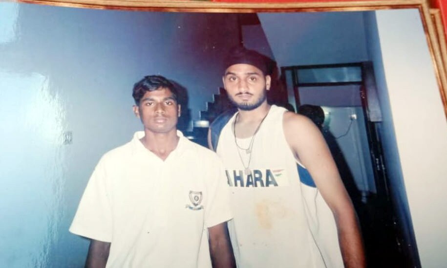 Prakash Bhagat with Harbhajan Singh. 