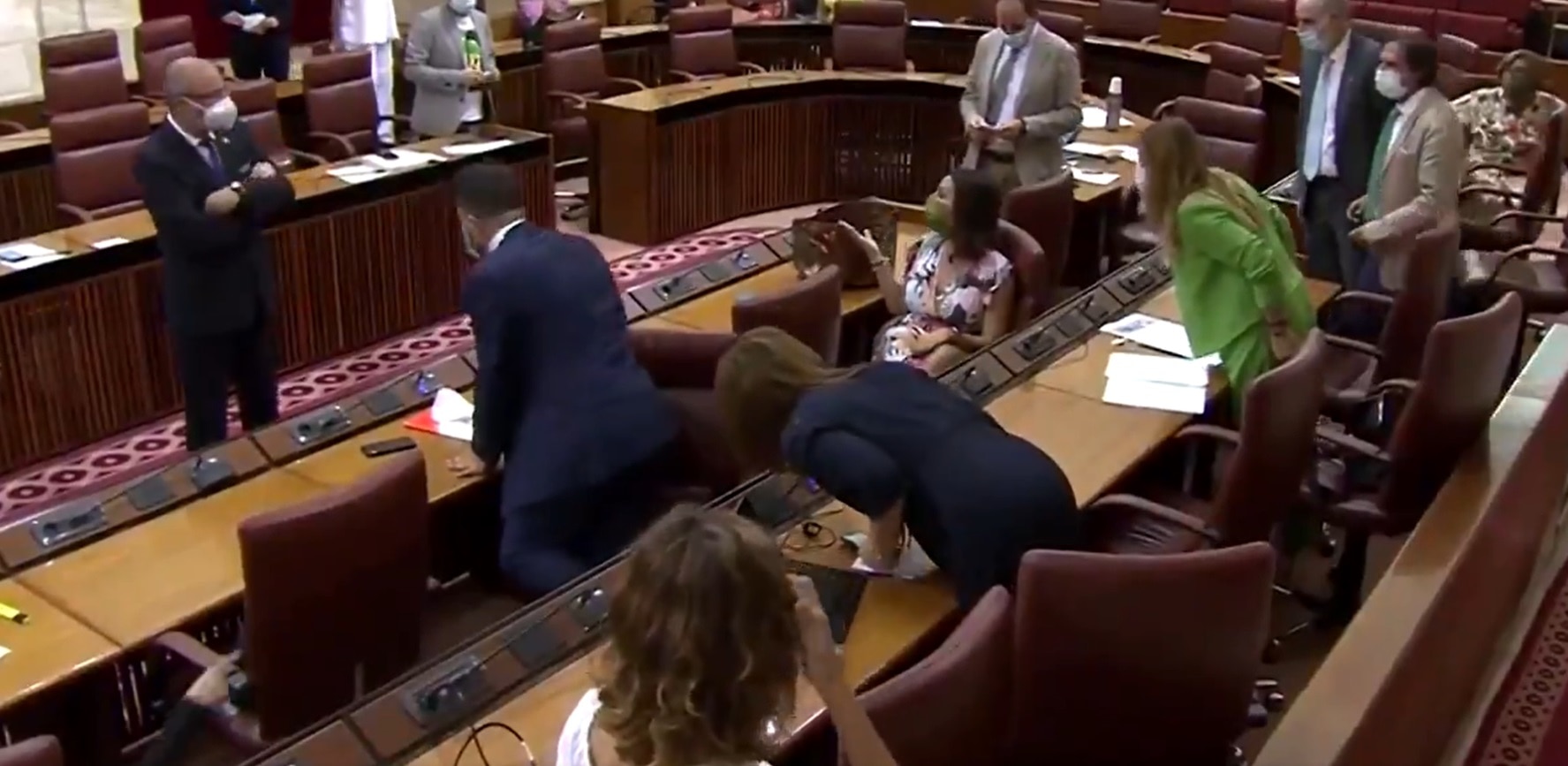 स्पेन की संसद में घुसा चूहा