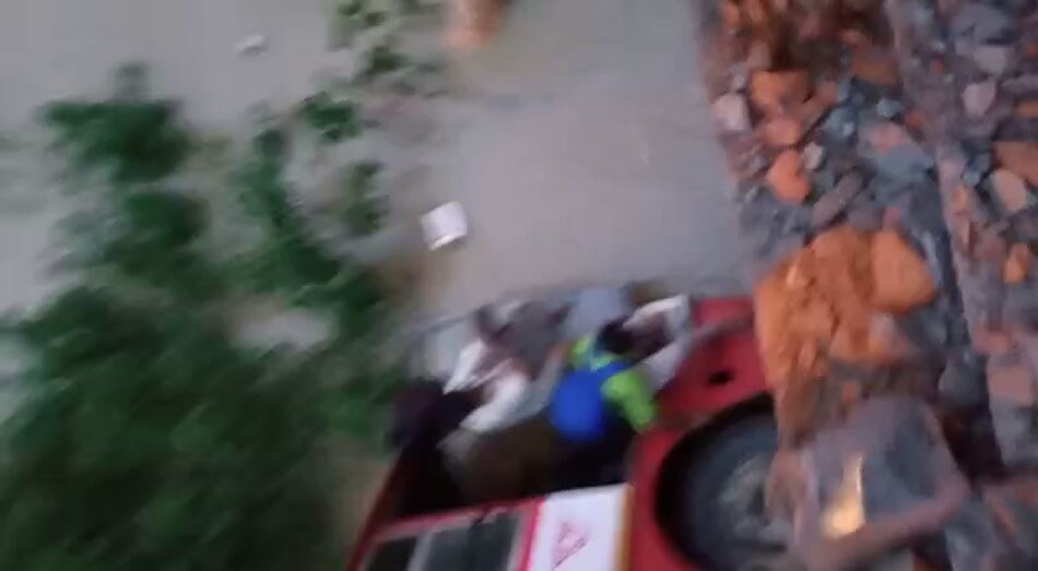 Bus fell down of bridge