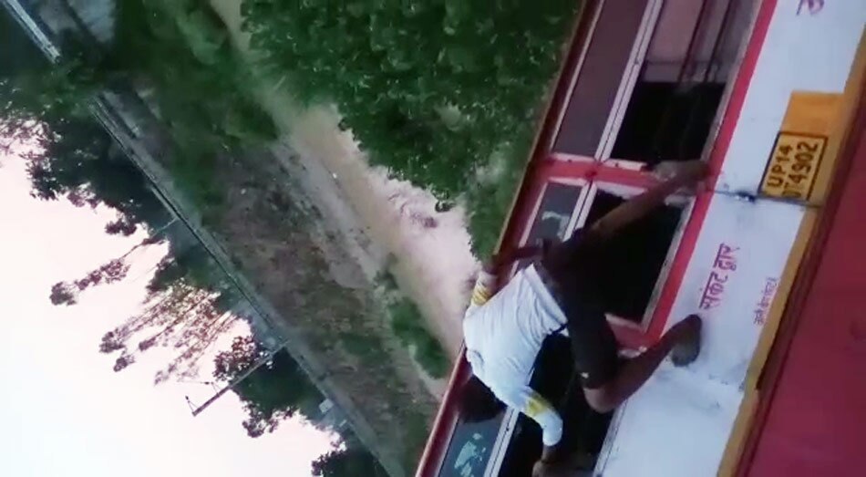 Bus fell down of bridge