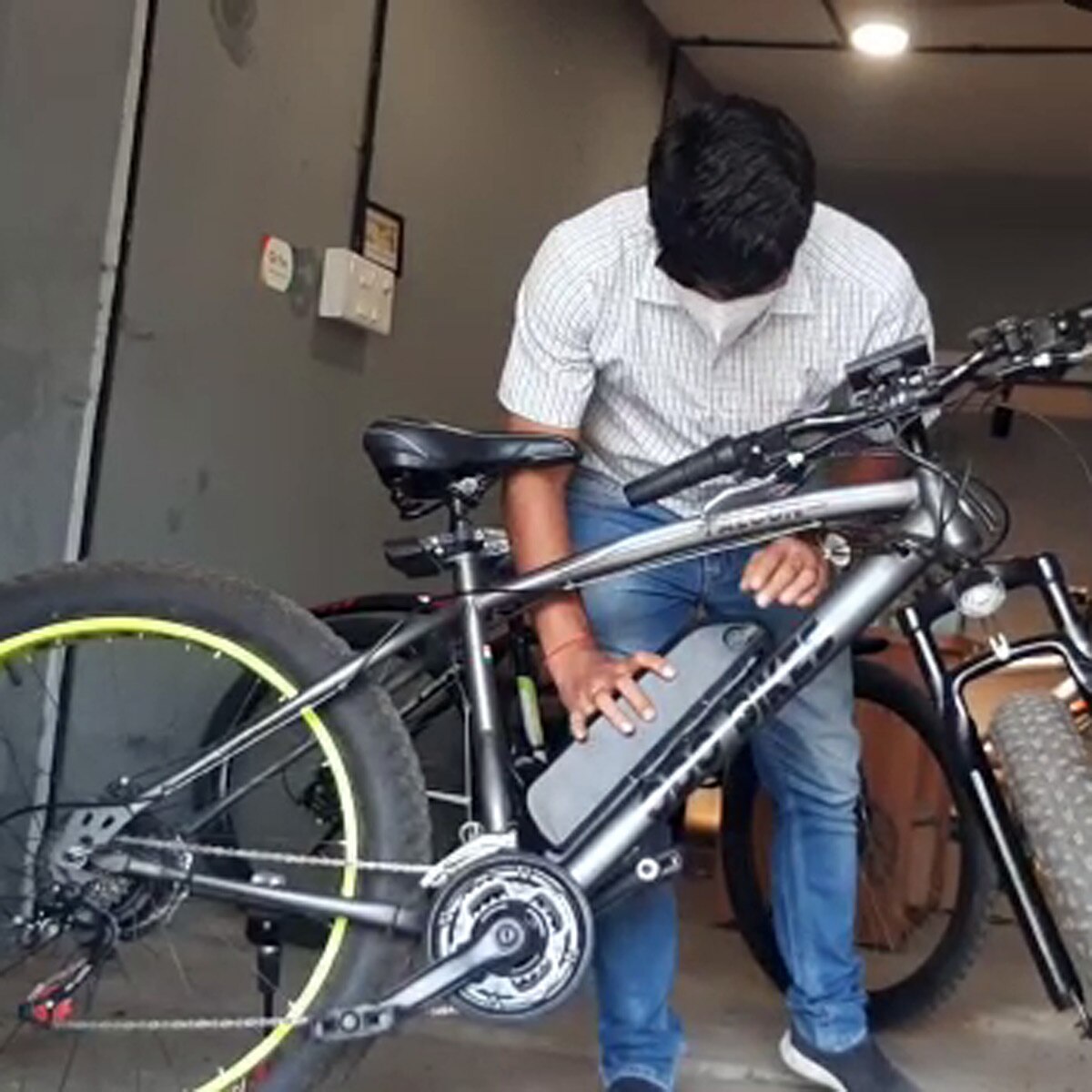 Engineer brother made e-cycle from old bicycle