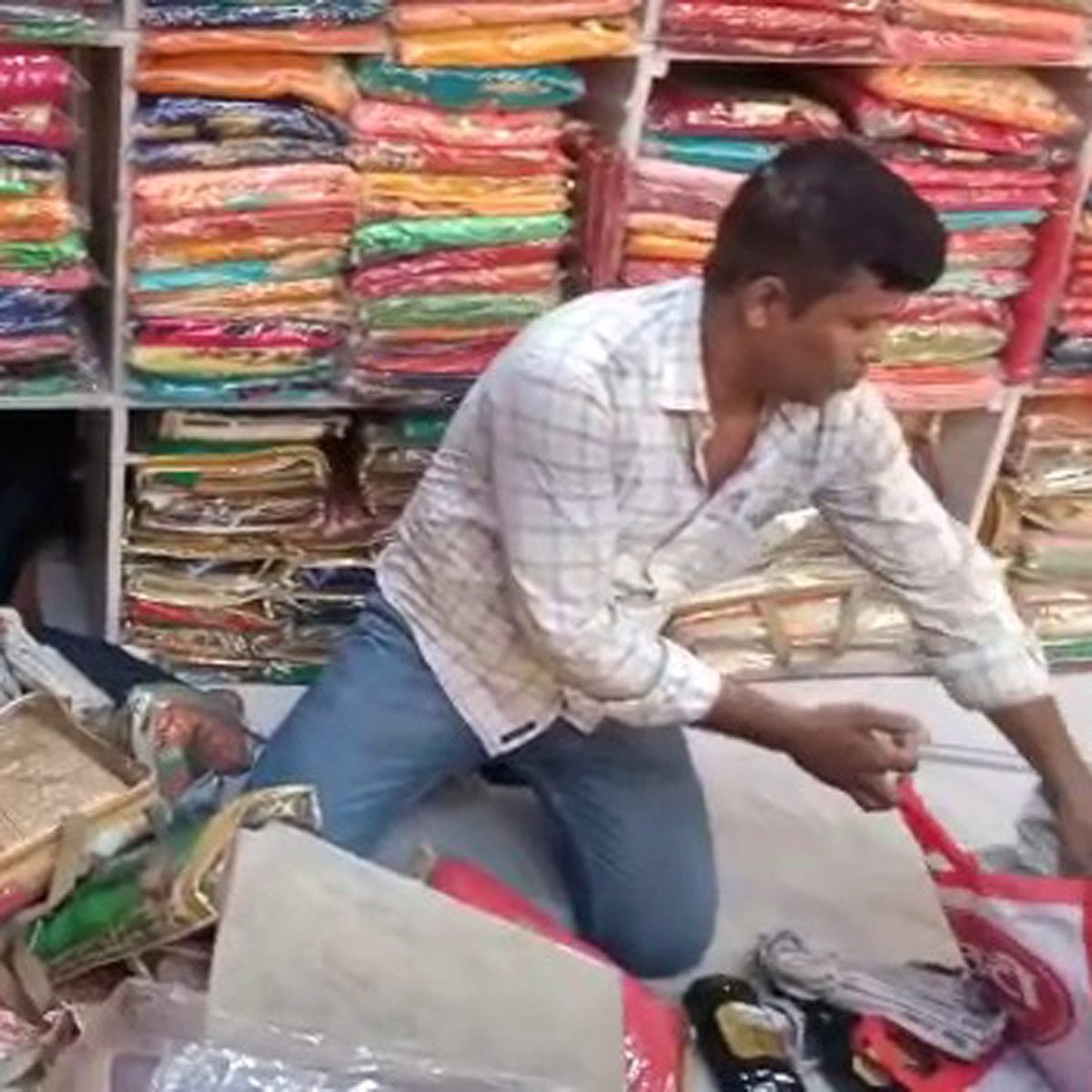 Liquor in saree showroom