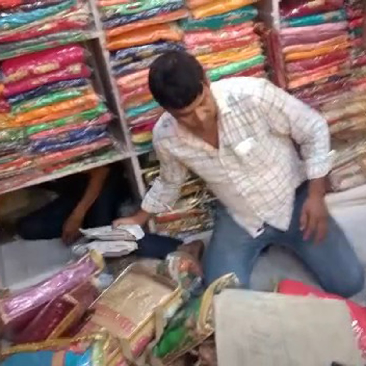 Liquor in saree showroom