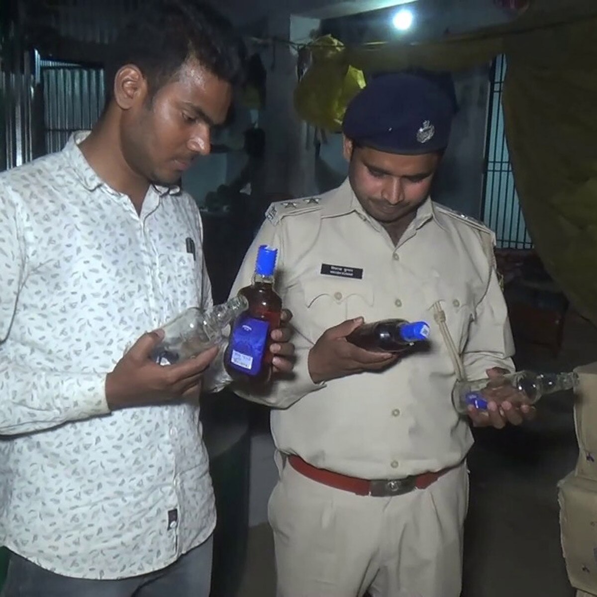Liquor in saree showroom