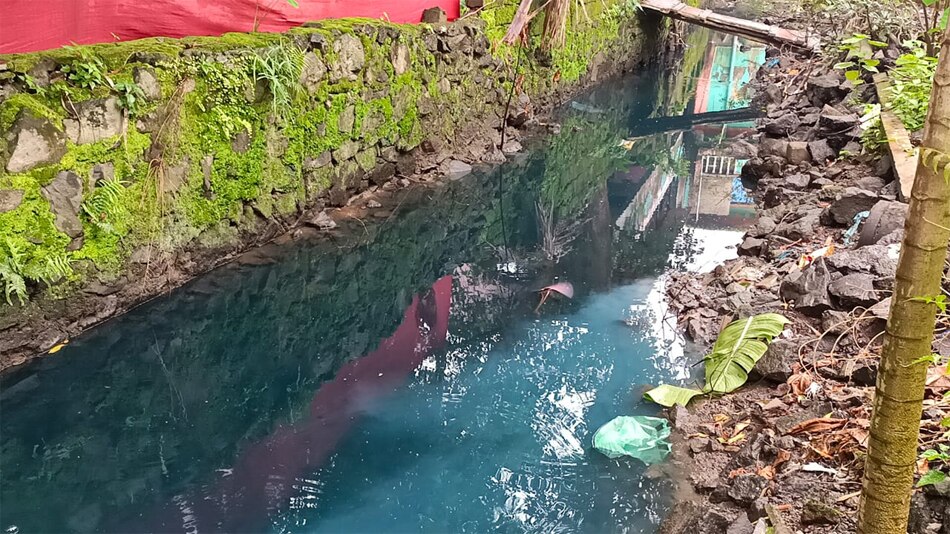 water color turned blue 