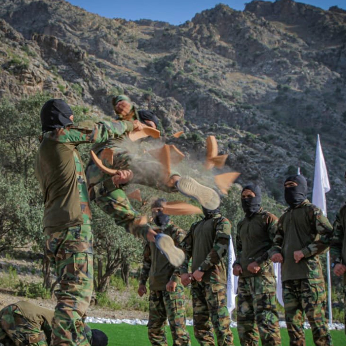 Taliban soldiers mock US army