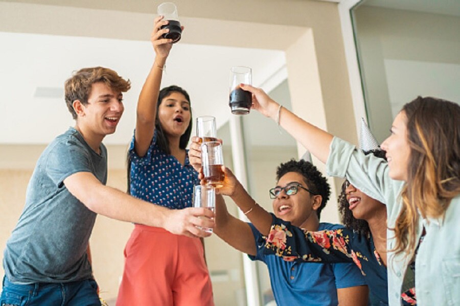 Dad catches partying son 