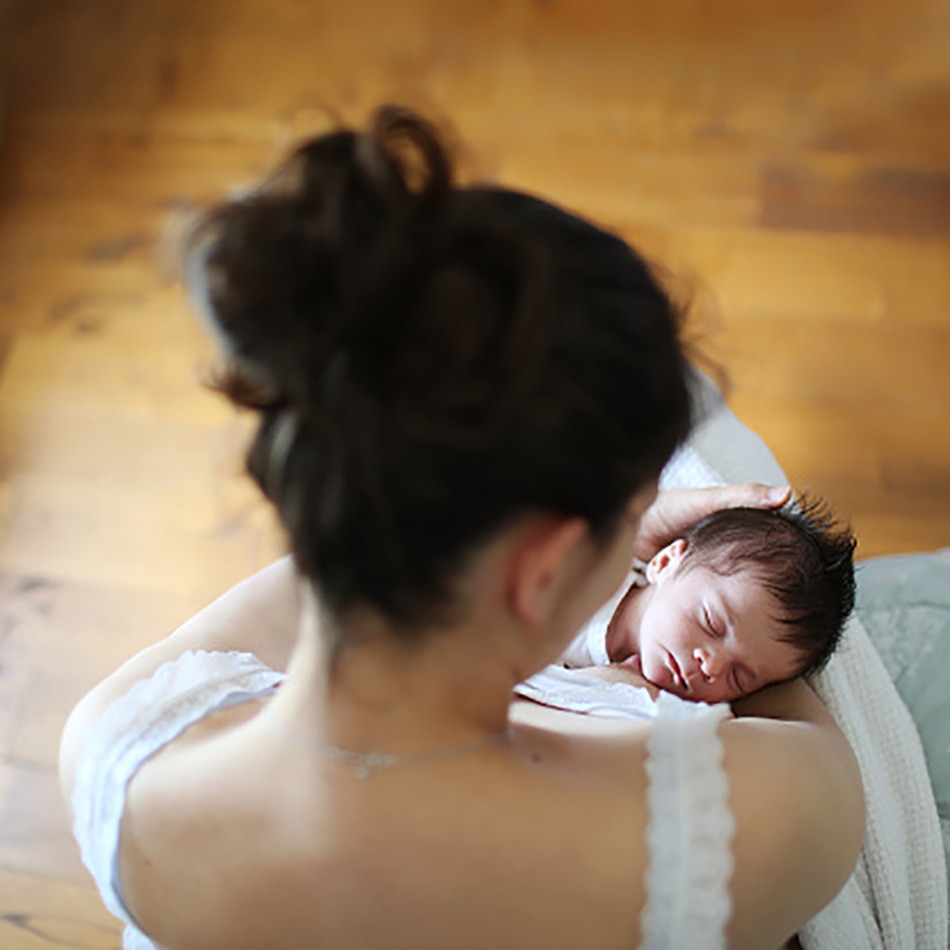 Woman armpit lactating